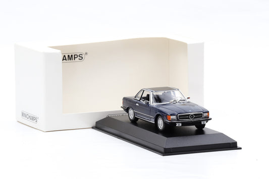 1:43 Mercedes-Benz 350 SL R107 Hardtop 1974 blau Minichamps limited