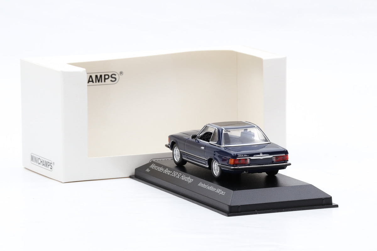1:43 Mercedes-Benz 350 SL R107 Hardtop 1974 blau Minichamps limited