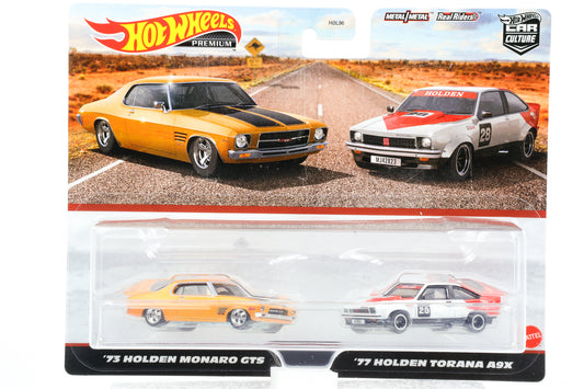 1:64 Lot de 2 Holden Monaro GTS 1973 + Holden Torana A9X Hot Wheels Premium 1977