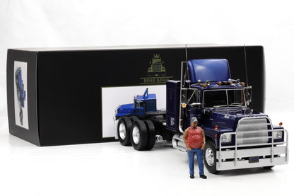 1:18 Mack RL 700L 1974 truck LKW blau metallic Road Kings + Figur