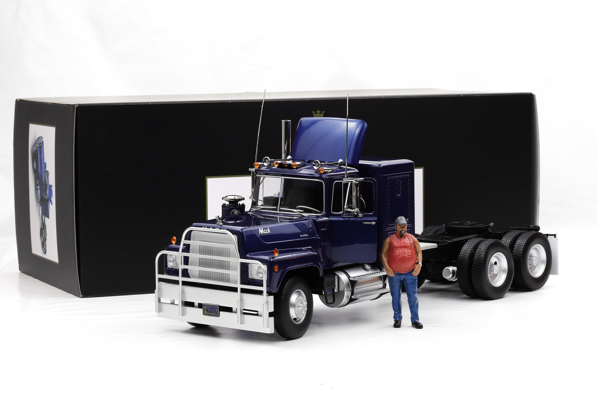 1:18 Mack RL 700L 1974 truck LKW blau metallic Road Kings + Figur