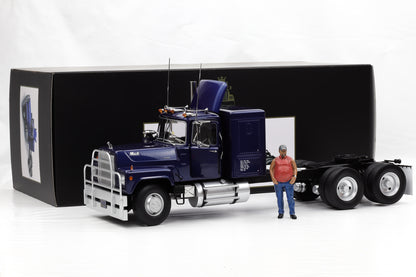 1:18 Mack RL 700L 1974 truck LKW blau metallic Road Kings + Figur