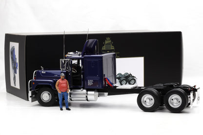 1:18 Mack RL 700L 1974 truck LKW blau metallic Road Kings + Figur