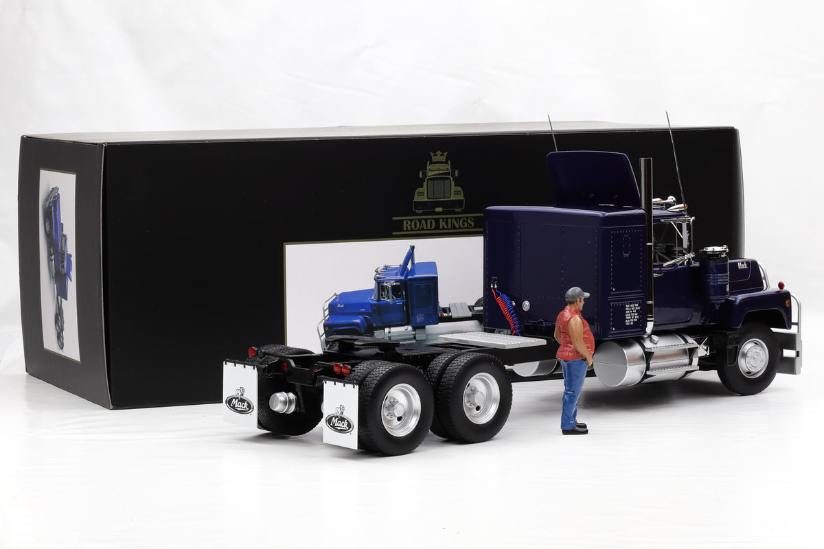 1:18 Mack RL 700L 1974 truck LKW blau metallic Road Kings + Figur
