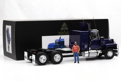 1:18 Mack RL 700L 1974 truck LKW blau metallic Road Kings + Figur