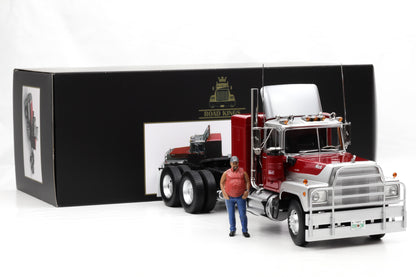1:18 Mack RL 700L 1974 truck rot metallic / silber Road Kings + Figur