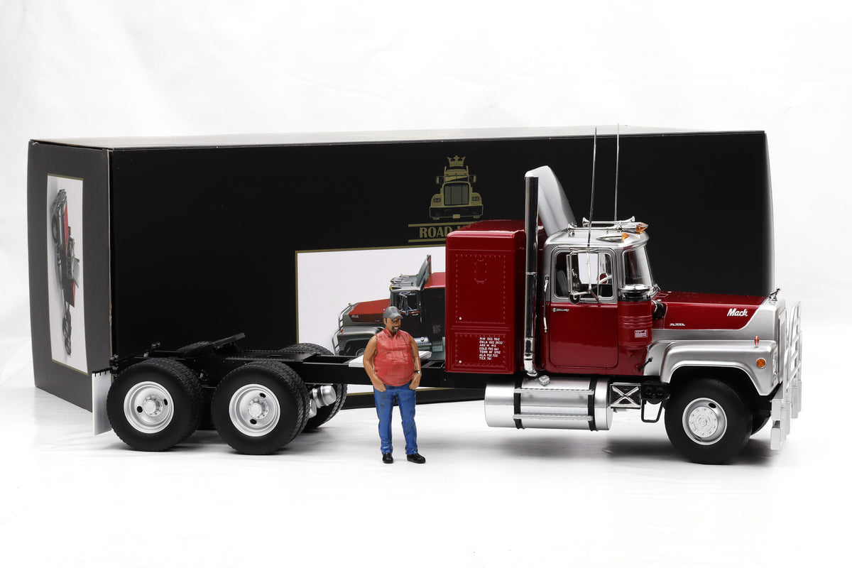1:18 Mack RL 700L 1974 truck rot metallic / silber Road Kings + Figur