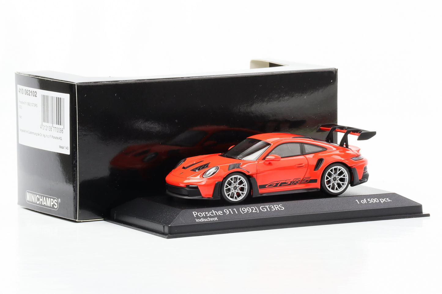 1:43 Porsche 911 992 GT3 RS 2023 red silver rims Minichamps