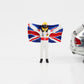 1:43 F1 Figur L. Hamilton mit Union-Jack-Flagge 2007 Formel 1 Cartrix CT069 41mm