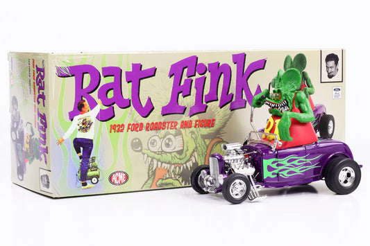1:18 Ford Roadster 1932 purple-green with Rat Fink figure ACME