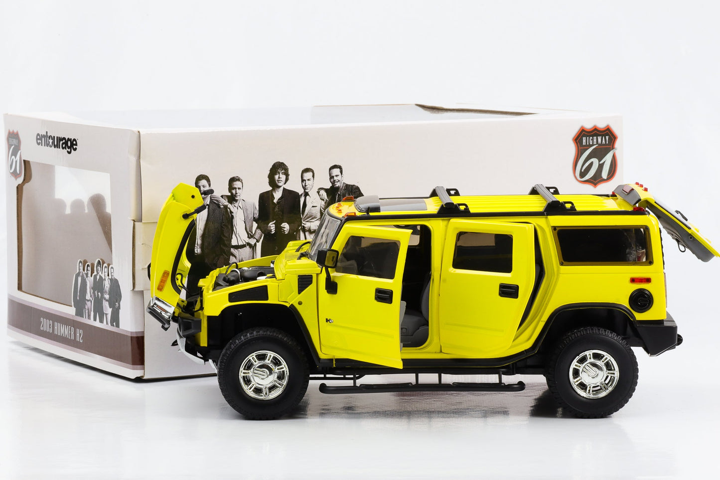 1:18 Greenlight Hummer H2 2003 gelb TV-Serie Entourage 2004 full opening