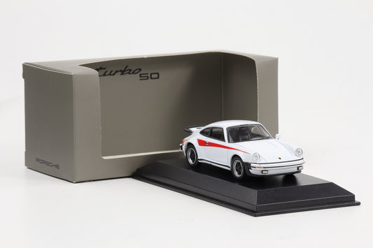 1:43 Porsche 911 930 Turbo 3.0 1975 weiss roter Schriftzug diecast Museum MAP