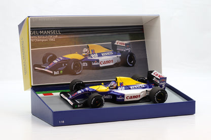 1:18 Mansell Williams FW14B #5 F1 Weltmeister 1992 Minichamps Collector`s Box