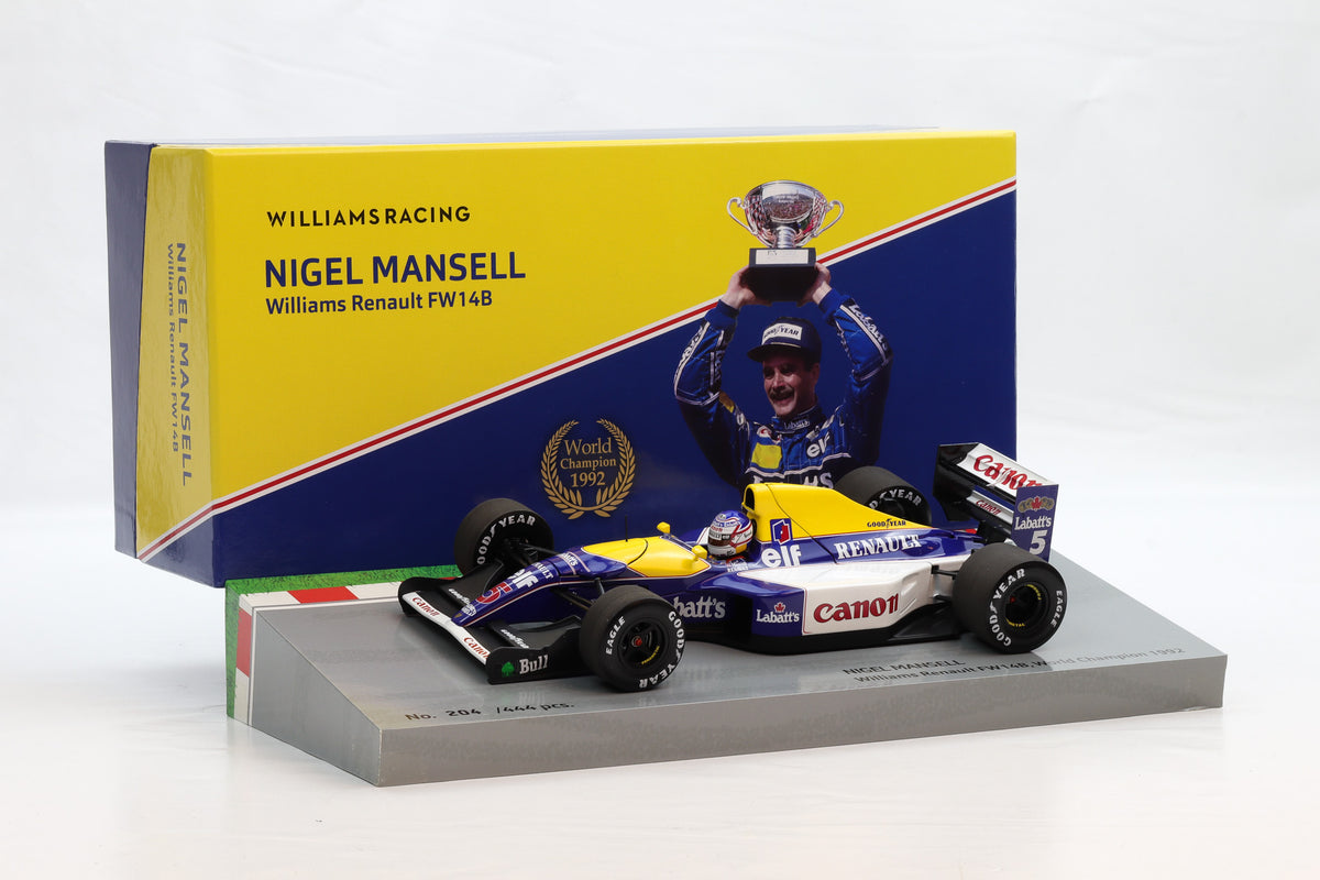 1:18 Mansell Williams FW14B #5 F1 Weltmeister 1992 Minichamps Collector`s Box