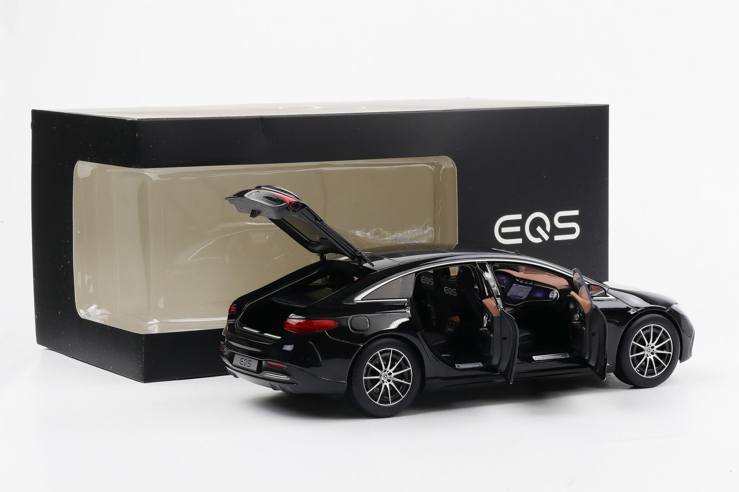 1:18 Mercedes-Benz EQS V297 obsidianschwarz AMG Line NZG Dealer