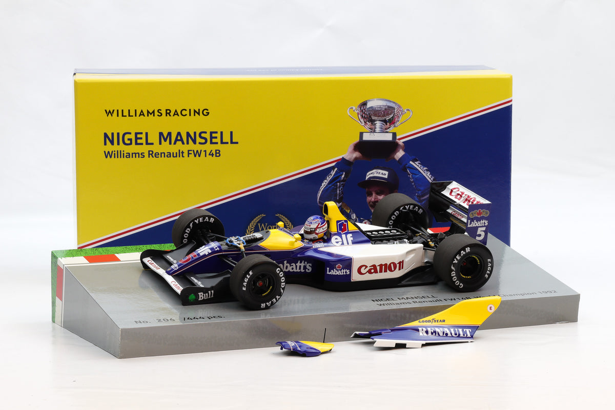 1:18 Mansell Williams FW14B #5 F1 Weltmeister 1992 Minichamps Collector`s Box