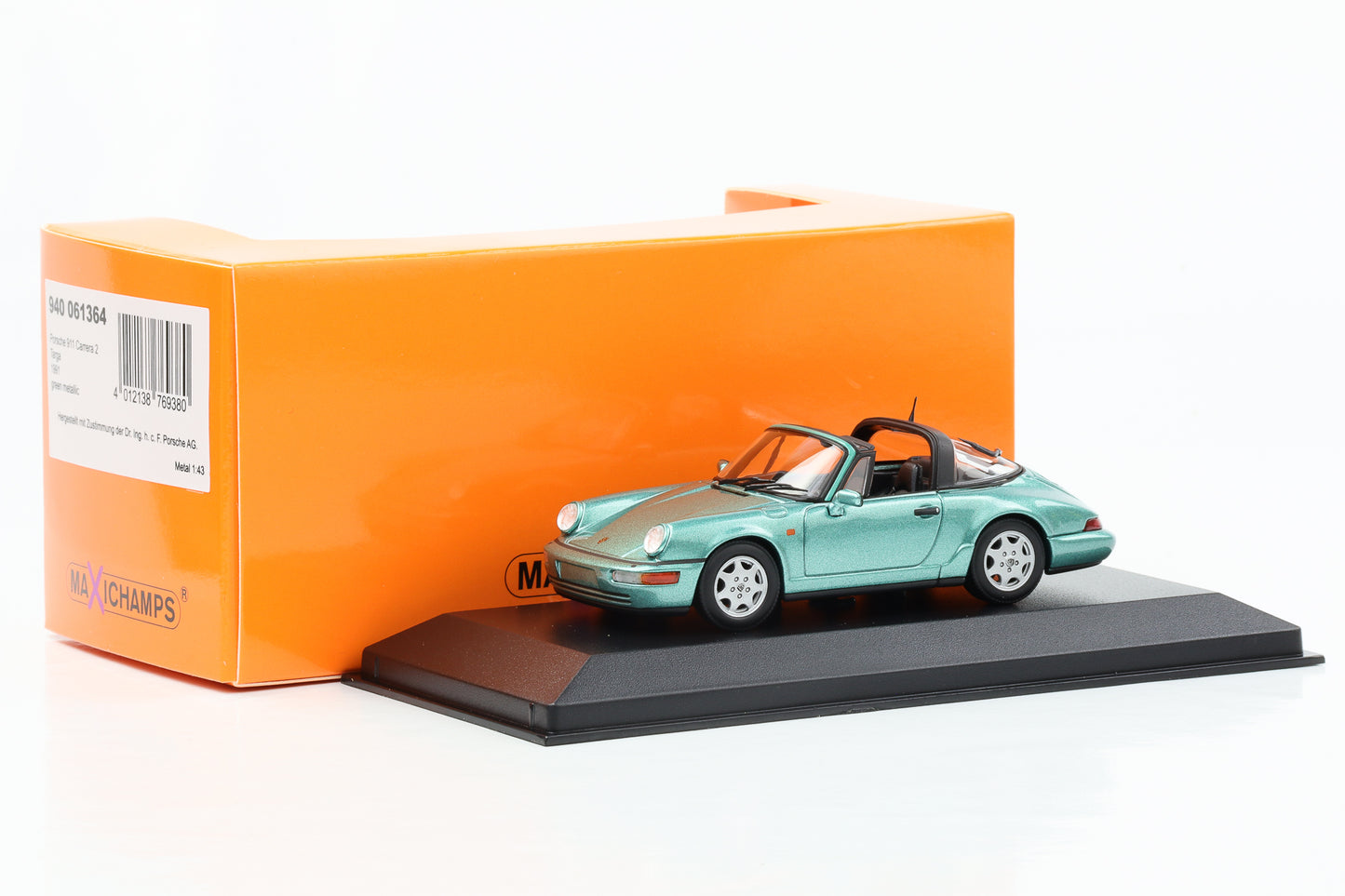 1:43 Porsche 911 964 Carrera 2 Targa verde metallizzato Maxichamps Minichamps