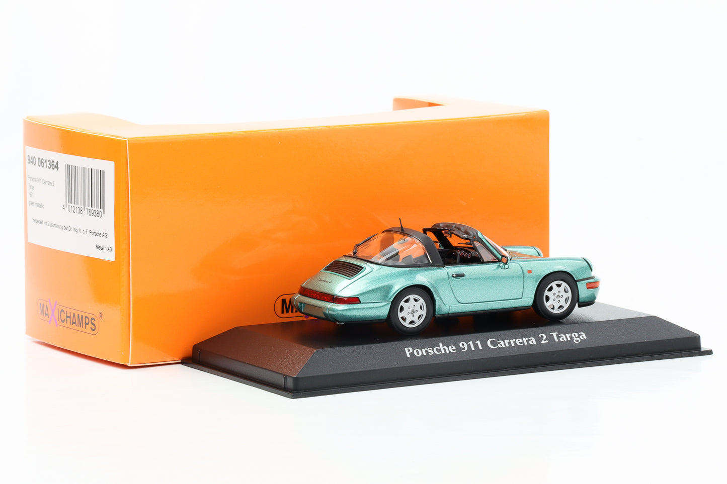 1:43 Porsche 911 964 Carrera 2 Targa vert métallisé Maxichamps Minichamps