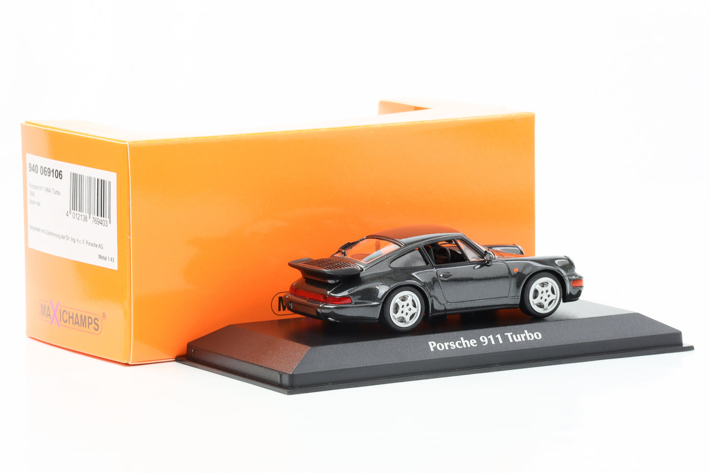 1:43 Porsche 911 964 Turbo 1990 schwarz metallic Maxichamps Minichamps
