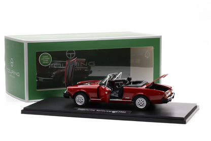 1:18 Fiat 124 Pininfarina Spidereuropa 1982 rot + Vitrine Touring Modelcars