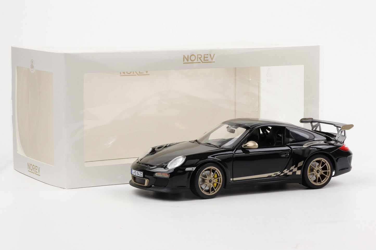 1:18 Norev Porsche 911 997.2 GT3 RS 2009 schwarz goldene Schrift 187563