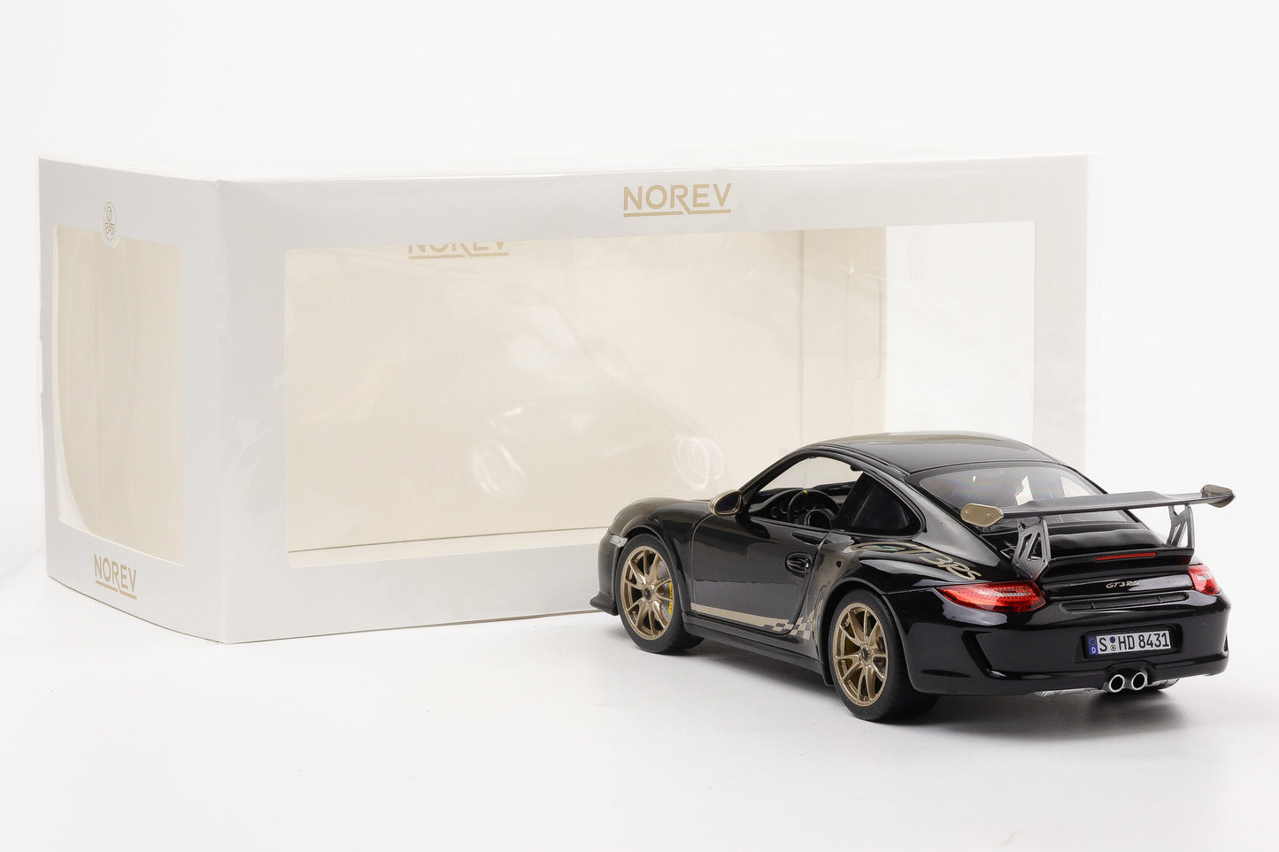 1:18 Norev Porsche 911 997.2 GT3 RS 2009 schwarz goldene Schrift 187563