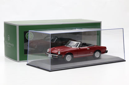 1:18 Fiat 124 Pininfarina Spidereuropa 1982 rot + Vitrine Touring Modelcars