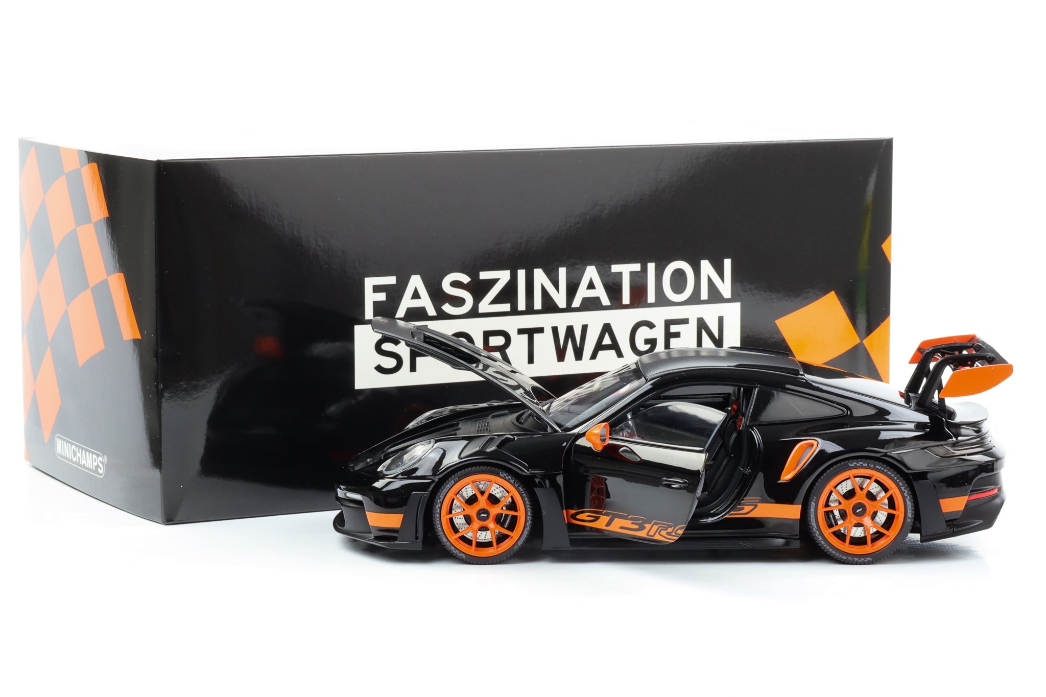 1:18 Porsche 911 992 GT3 RS 2022 Weissach black orange Minichamps –  motor-circuit