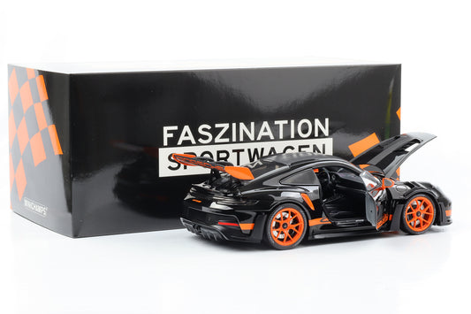 1:18 Porsche 911 992 GT3 RS 2022 Weissach black orange Minichamps