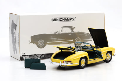 1:18 Mercedes-Benz 300 SL Roadster W198 II 1957 gelb + Hardtop Minichamps