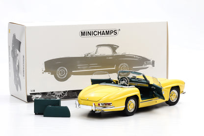 1:18 Mercedes-Benz 300 SL Roadster W198 II 1957 gelb + Hardtop Minichamps