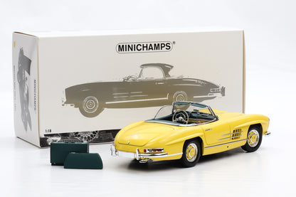 1:18 Mercedes-Benz 300 SL Roadster W198 II 1957 gelb + Hardtop Minichamps