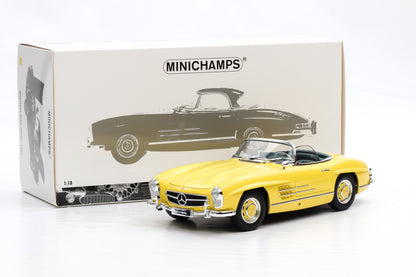 1:18 Mercedes-Benz 300 SL Roadster W198 II 1957 gelb + Hardtop Minichamps