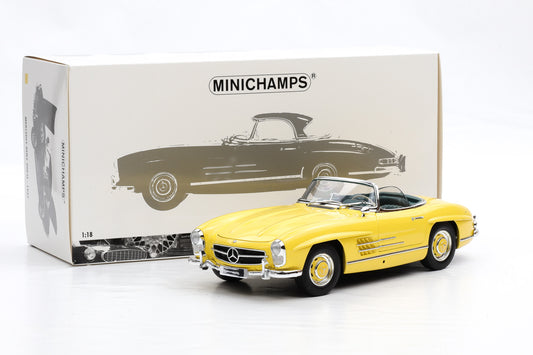 1:18 Mercedes-Benz 300 SL Roadster W198 II 1957 gelb + Hardtop Minichamps