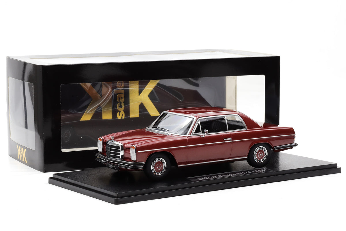 1:18 Mercedes-Benz 250 C/8 Coupe W114 1969 metallic rot KK-Scale + Vitrine