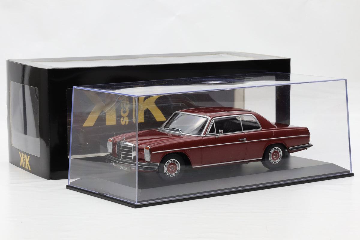 1:18 Mercedes-Benz 250 C/8 Coupe W114 1969 metallic rot KK-Scale + Vitrine