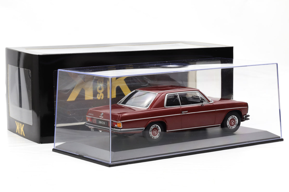 1:18 Mercedes-Benz 250 C/8 Coupe W114 1969 metallic rot KK-Scale + Vitrine