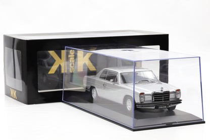 1:18 Mercedes-Benz 250 C/8 Coupe W114 1969 metallic silber KK-Scale + Vitrine