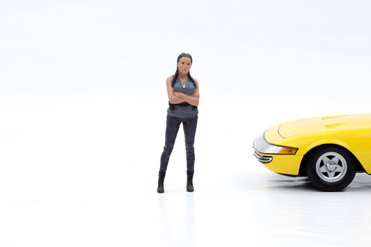 1:18 American Diorama Figur Car Meet 3 Frau mit Zöpfe - Figuren
