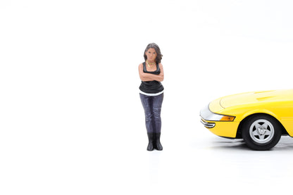 1:18 American Diorama Figur Car Meet 3 Frau mit Tanktop - Figuren