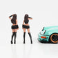 1:18 Figure Auto Salon Girls RWB Amanda + Tess American Diorama Figures Set 1 + 2