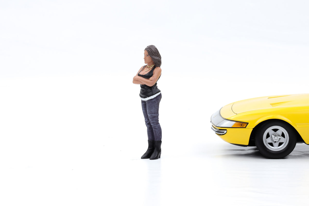 1:18 American Diorama Figur Car Meet 3 Frau mit Tanktop - Figuren