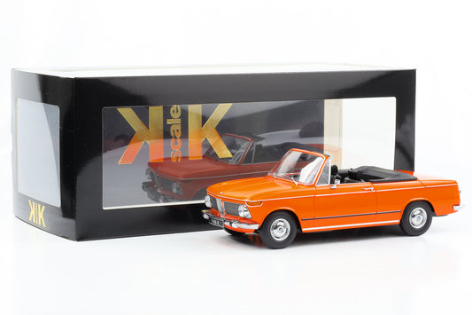 1:18 BMW 1600-2 Cabriolet 1968 tetto rimovibile arancione scala KK pressofusa