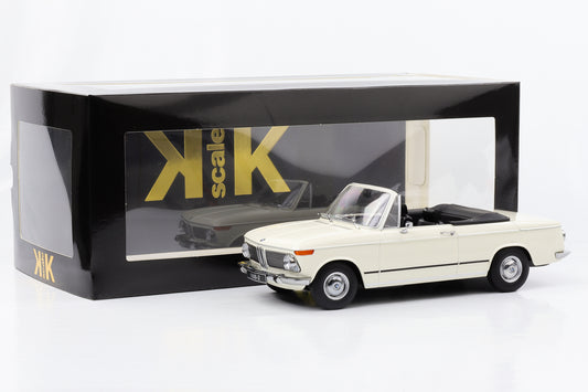 1:18 BMW 1600-2 敞篷车 1968 年车顶可拆卸白色 KK 比例压铸