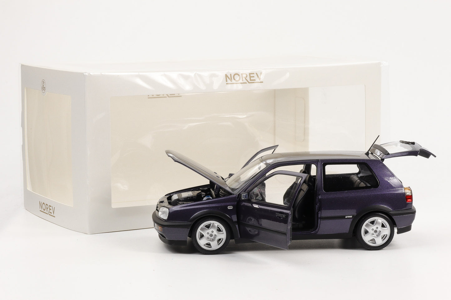 1:18 Norev Volkswagen Golf III 3 VR6 VW Rabbit VR6 1996 purple full opening