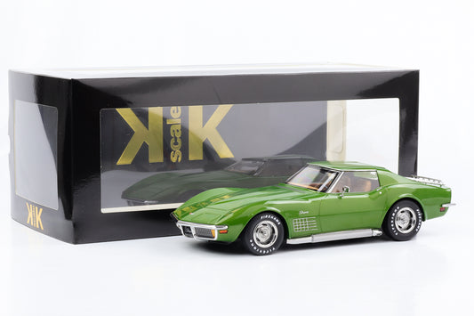 1:18 雪佛兰 Corvette C3 Stingray Targa 1972 绿色金属 KK 比例