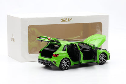 1:18 Norev Audi RS 3 Sportback 2025 Typ 8Ya Kyalamigrün full opening