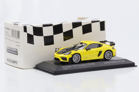 1:43 Porsche 718 982 Cayman GT4 RS 2021 amarelo Minichamps