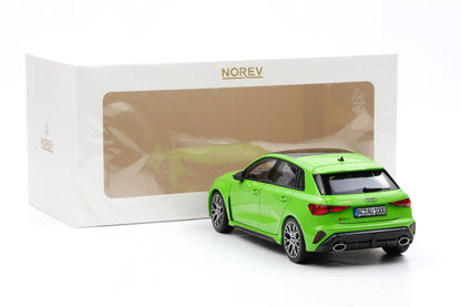 1:18 Norev Audi RS 3 Sportback 2025 Typ 8Ya Kyalamigrün full opening