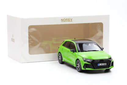 1:18 Norev Audi RS 3 Sportback 2025 Typ 8Ya Kyalamigrün full opening